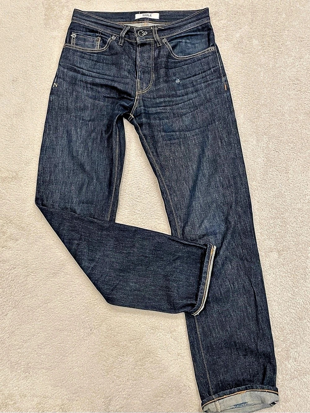 Noble Denim "Truman" Regular Fit Raw Selvedge Jeans Mens 28x34 Made In USA *read